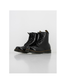 Boots black patent leopard noir vernis femme - Dr Martens