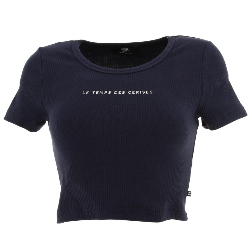 T-shirt crop yukon bleu marine fille - Le Temps Des Cerises