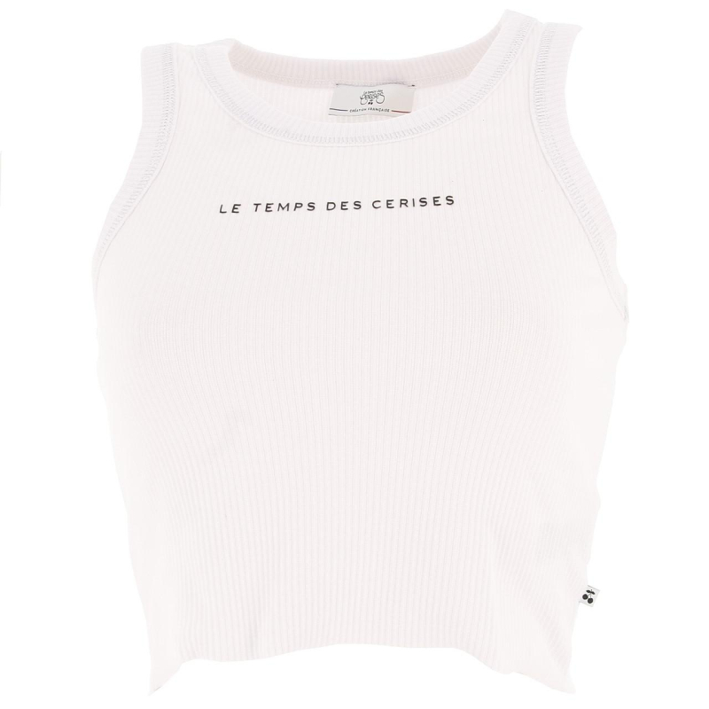 Débardeur crop mur noir fille - Le Temps Des Cerises
