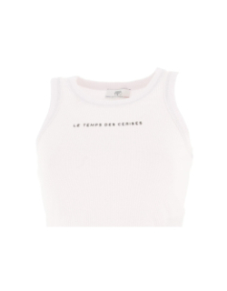 Débardeur crop mur noir fille - Le Temps Des Cerises