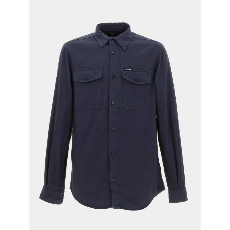 Chemise slim salute bleu marine homme - G Star