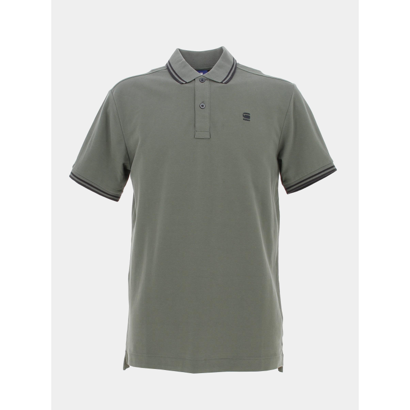 Polo dunda slim stripe kaki homme - G Star