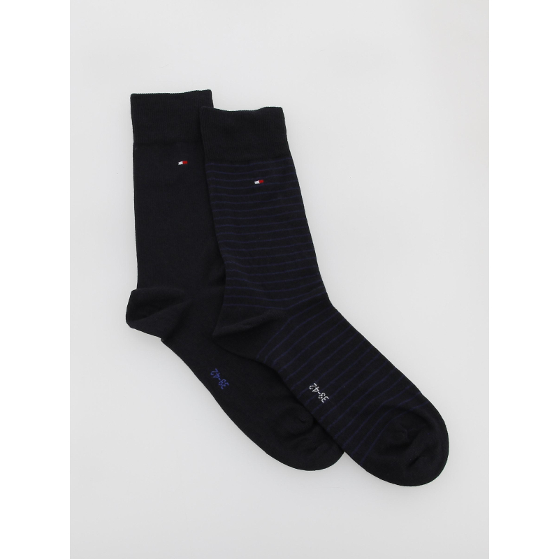 Pack 2 paires chaussettes rayures bleu homme - Tommy Hilfiger