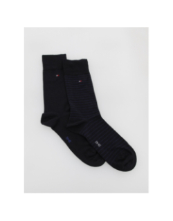 Pack 2 paires chaussettes rayures bleu homme - Tommy Hilfiger