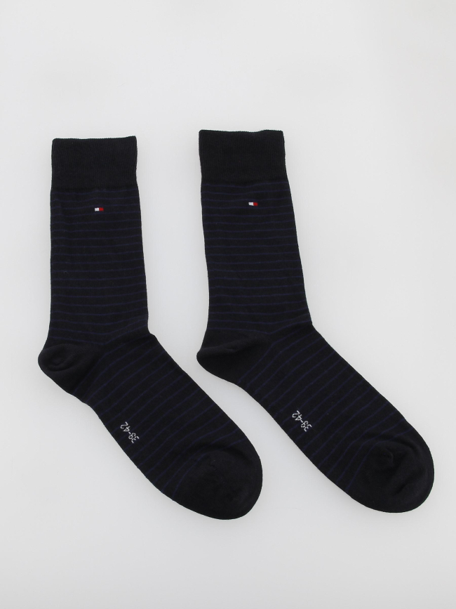 Pack 2 paires chaussettes rayures bleu homme - Tommy Hilfiger