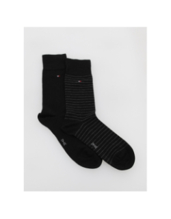 Pack 2 paires chaussettes rayures noir homme - Tommy Hilfiger