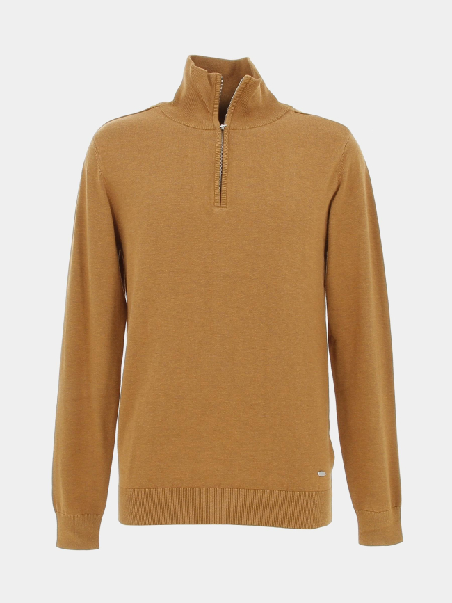 Pull col zippé knitwear marron homme - Petrol Industries