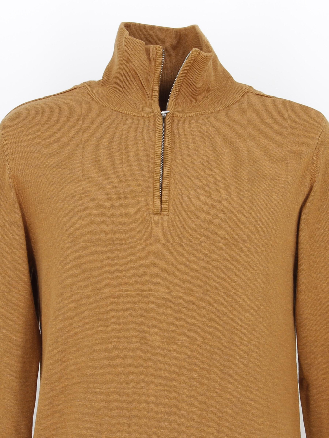 Pull col zippé knitwear marron homme - Petrol Industries