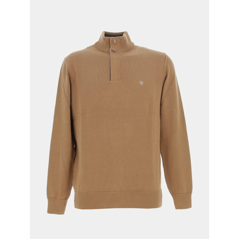 Pull col zippé fidan marron homme - Benson & Cherry