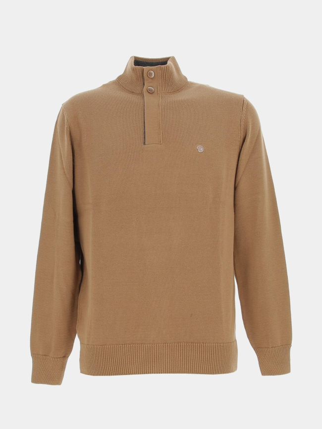 Pull col zippé fidan marron homme - Benson & Cherry