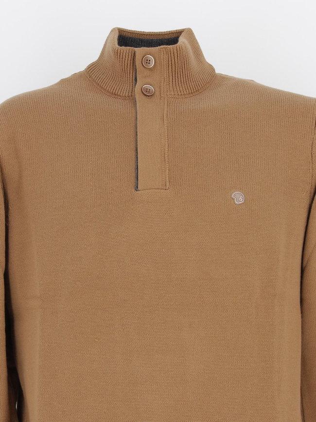 Pull col zippé fidan marron homme - Benson & Cherry