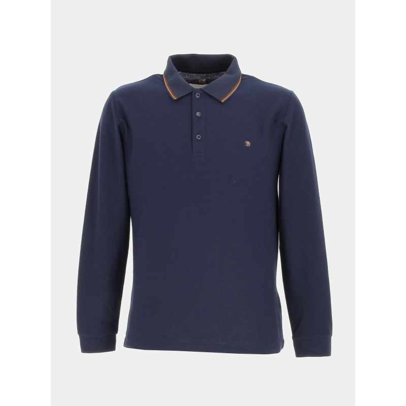 Polo manches longues gaclong bleu homme - Benson & Cherry