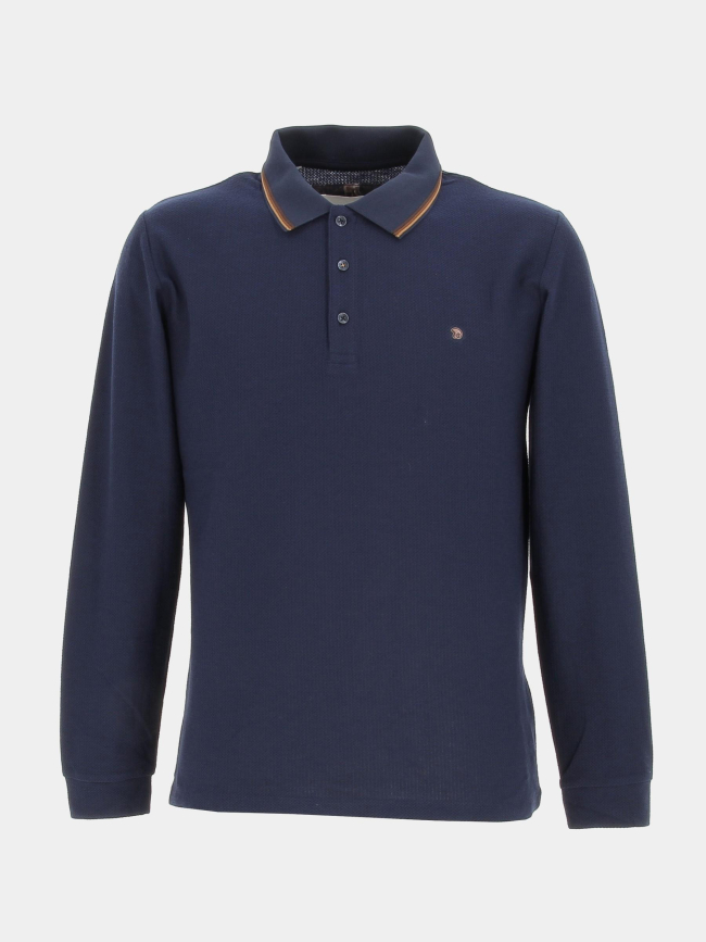 Polo manches longues gaclong bleu homme - Benson & Cherry