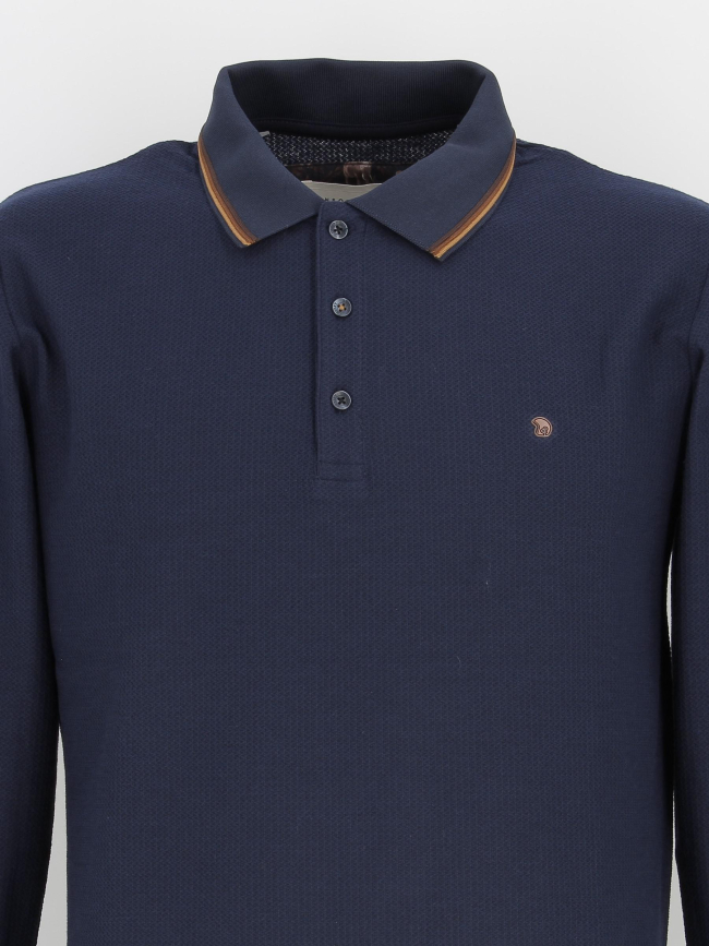 Polo manches longues gaclong bleu homme - Benson & Cherry