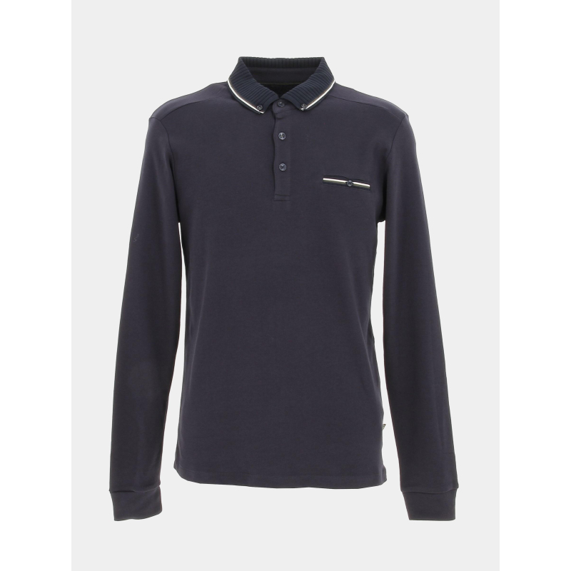 Polo manches longues gaudin bleu marine homme - Benson & Cherry