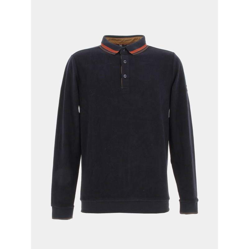 Polo manches longues marlon bleu marine homme - Benson & Cherry