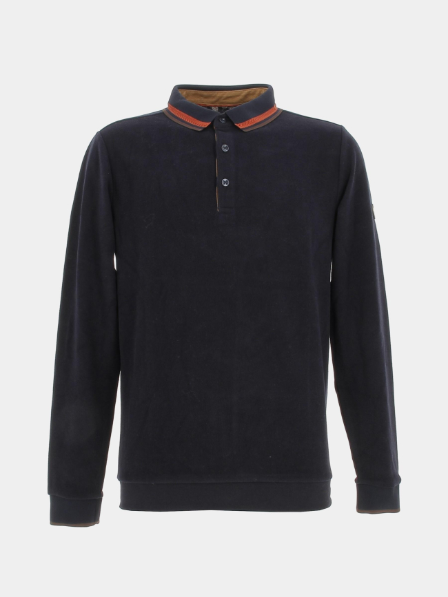 Polo manches longues marlon bleu marine homme - Benson & Cherry