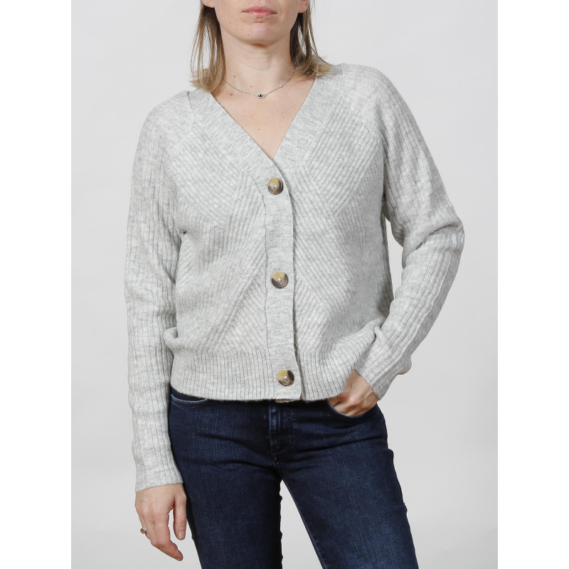 Gilet cardigan carol gris femme - Only