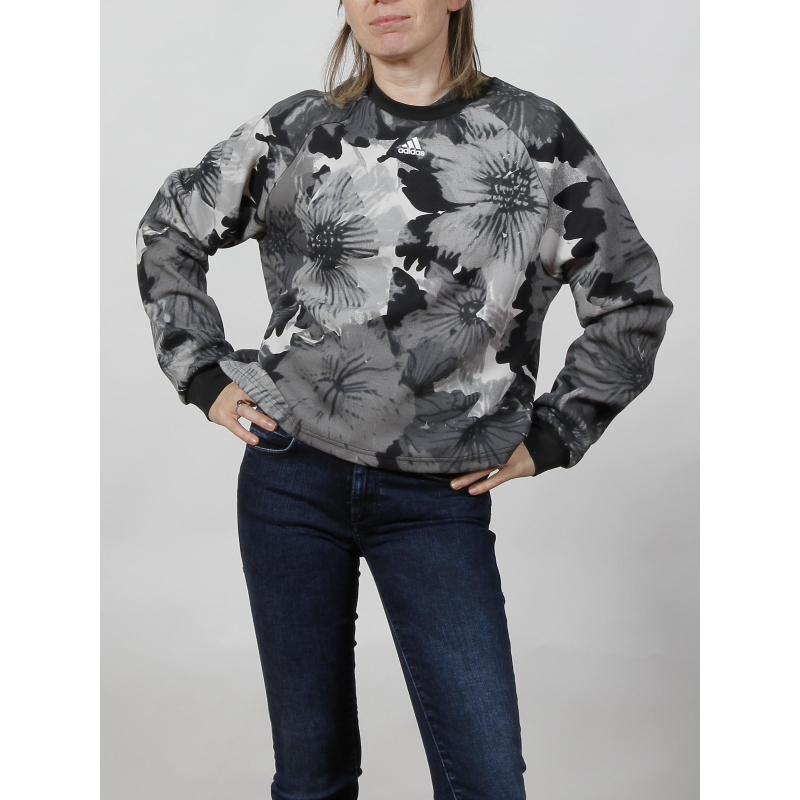 Sweat aop gris femme - Adidas