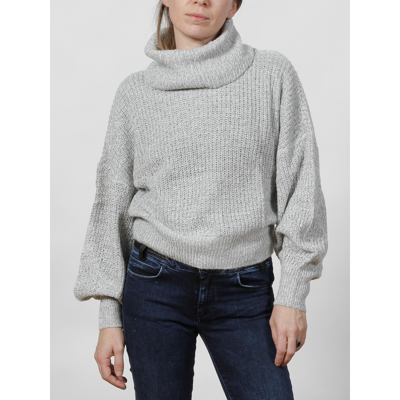 Pull col roulé megan gris femme - Jacqueline De Yong