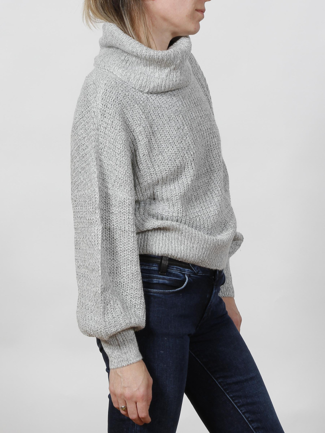 Pull col roulé megan gris femme - Jacqueline De Yong