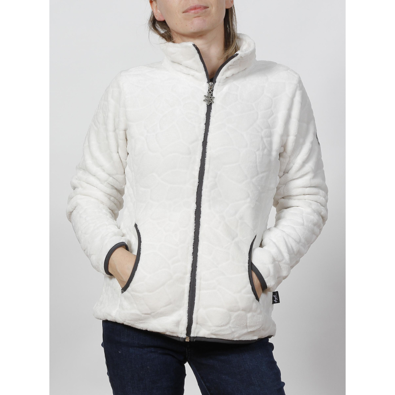 Veste polaire lauziere blanc femme - Angele Sportswear