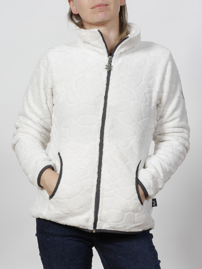 Veste polaire lauziere blanc femme - Angele Sportswear