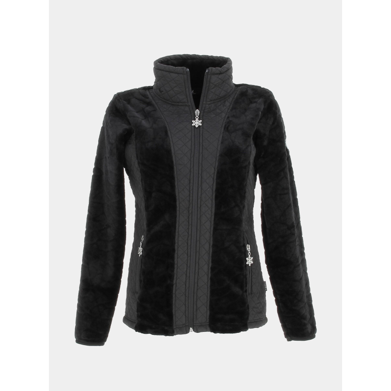 Veste polaire bi-matière vienne noir femme - Angele Sportswear