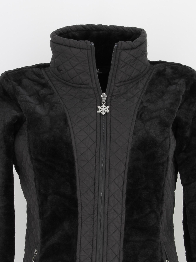 Veste polaire bi-matière vienne noir femme - Angele Sportswear