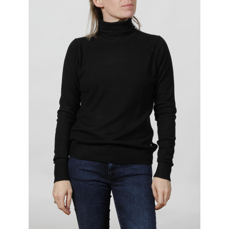 Pull col roulé basic noir femme - Deeluxe