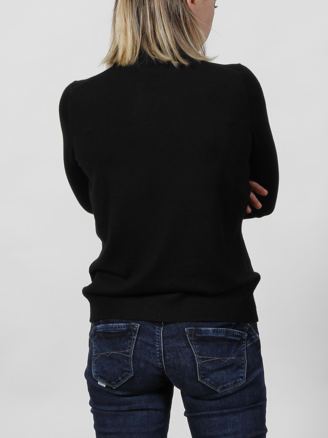 Pull col roulé basic noir femme - Deeluxe