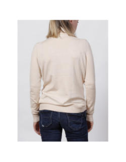 Pull col roulé basic beige femme - Deeluxe