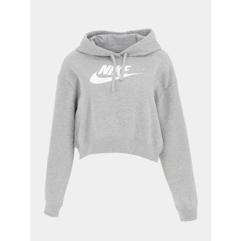 Sweat à capuche crop nsw club gris femme - Nike