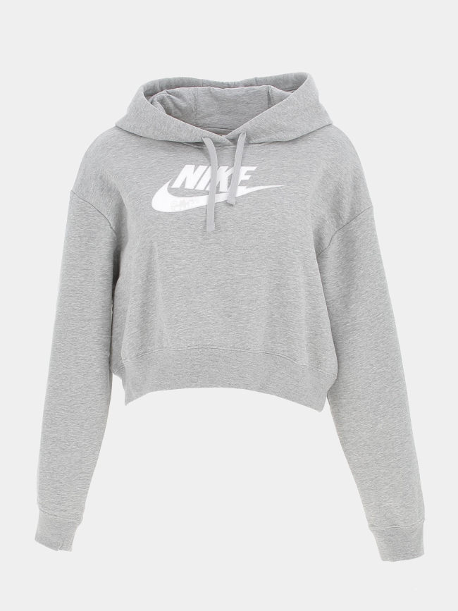 Sweat à capuche crop nsw club gris femme - Nike
