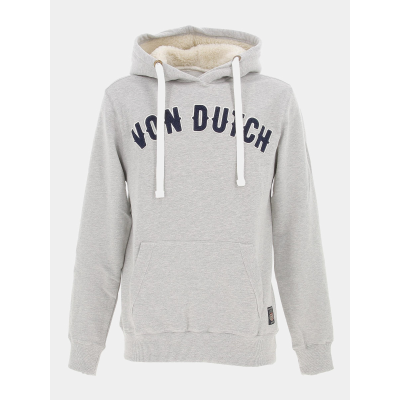 Sweat à capuche light gris homme - Von Dutch