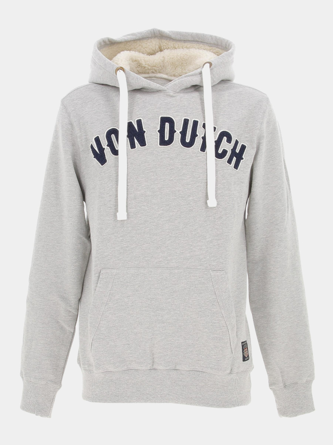 Sweat à capuche light gris homme - Von Dutch