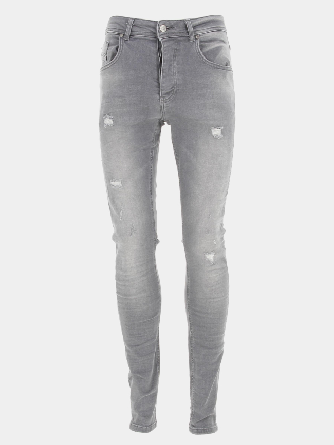 Jean skinny effet usé gris homme - Project X Paris