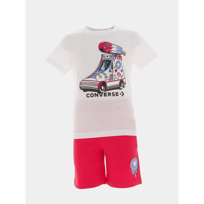 Ensemble short et t-shirt truck blanc garçon - Converse