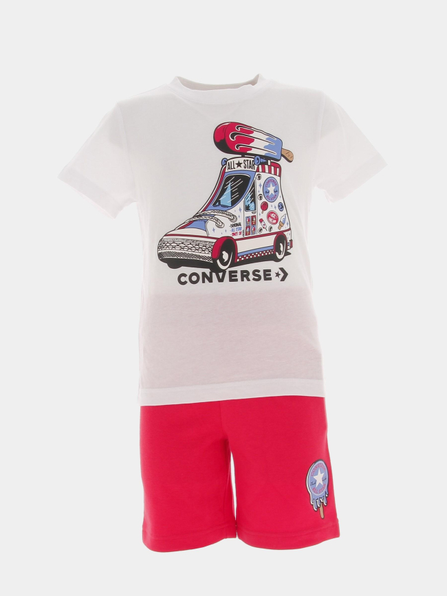 Ensemble short et t-shirt truck blanc garçon - Converse