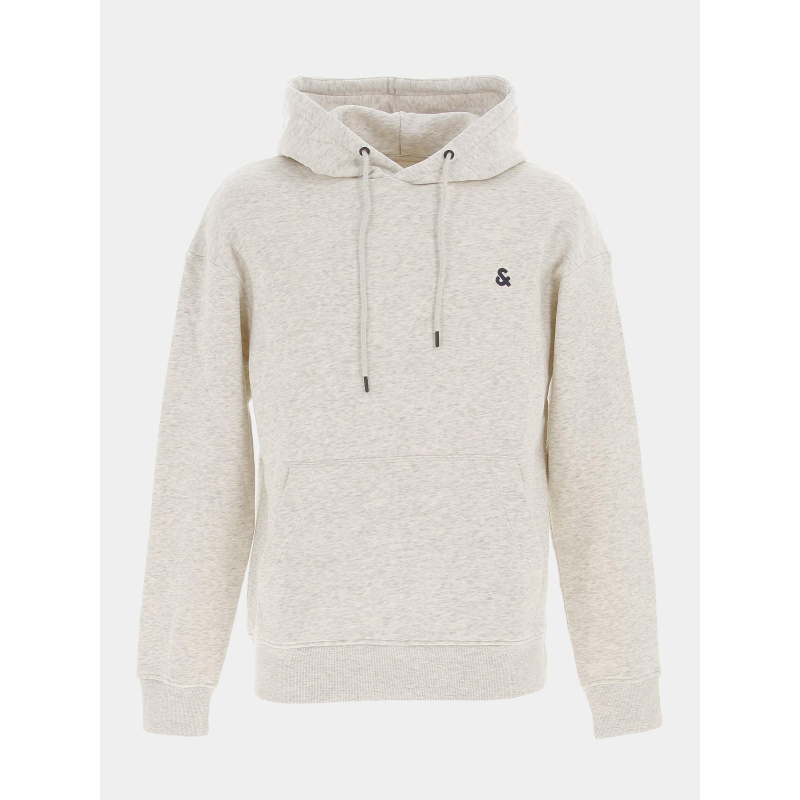 Sweat à capuche star roof écru homme - Jack & Jones