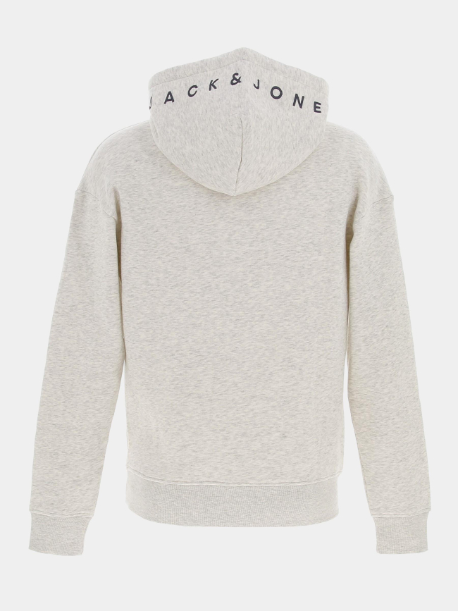 Sweat à capuche star roof écru homme - Jack & Jones