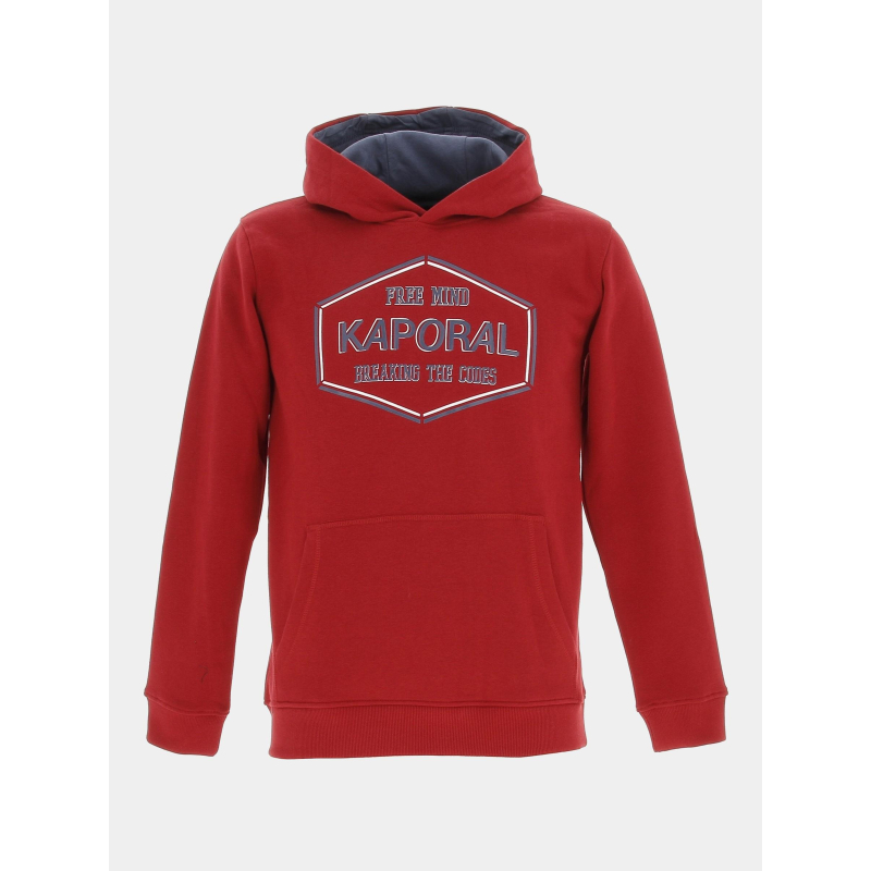 Sweat à capuche ruby rouge garçon - Kaporal