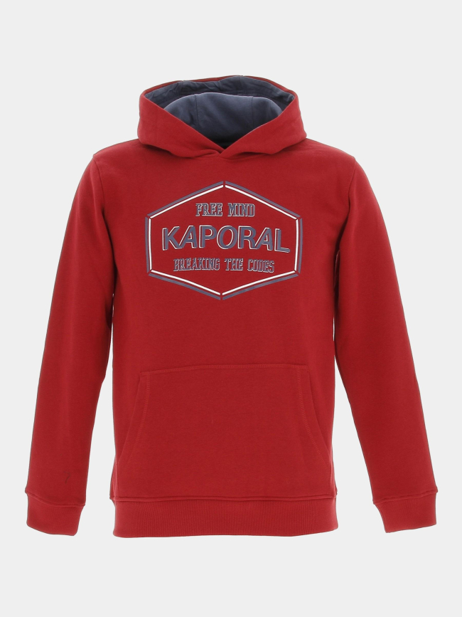 Sweat à capuche ruby rouge garçon - Kaporal