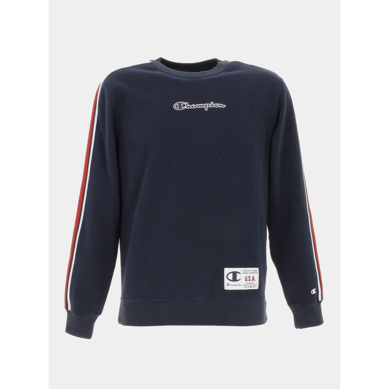 Sweat crewneck tricolore bleu marine homme - Champion