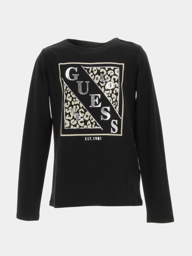 T-shirt manches longues noir fille - Guess