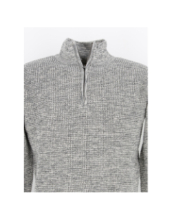 Pull col zippé henley gris homme - Deeluxe