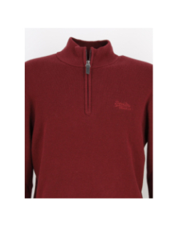 Pull col zippé vintage bordeaux homme - Superdry