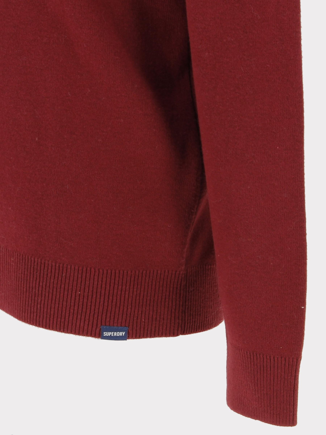 Pull col zippé vintage bordeaux homme - Superdry