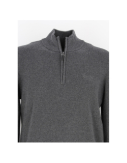 Pull col zippé vintage gris homme - Superdry