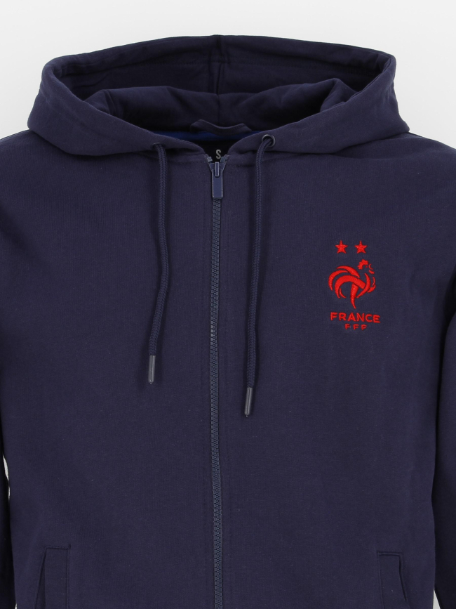 Sweat à capuche zippé football france bleu marine homme - FFF